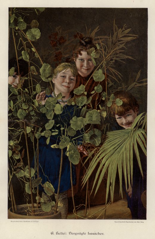 Amused Eavesdroppers (coloured engraving) 作者 加埃塔诺·贝莱伊