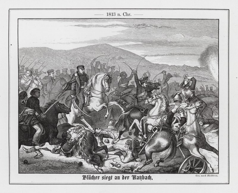 布吕歇尔和普军在卡茨巴赫战役中战胜法军 作者 格奥尔格·布莱特鲁