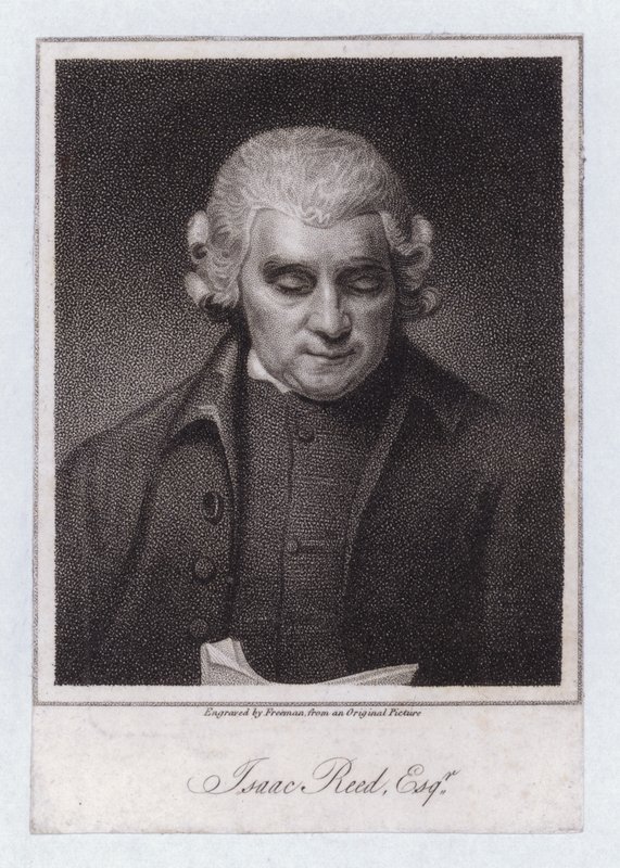 Isaac Reed, English literary editor and book collector (engraving) 作者 乔治（后）罗姆尼