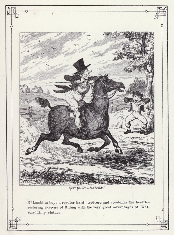 Illustration for The Bachelors Own Book, or The Progress of Mr Lambkin (Gent) (engraving) 作者 乔治·克鲁克申克