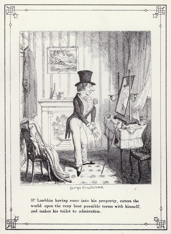 Illustration for The Bachelors Own Book, or The Progress of Mr Lambkin (Gent) (engraving) 作者 乔治·克鲁克申克