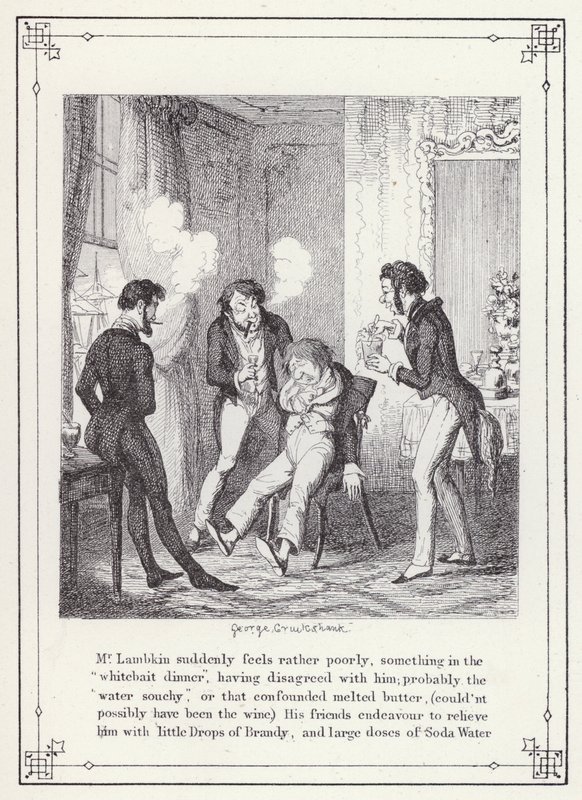 Illustration for The Bachelors Own Book, or The Progress of Mr Lambkin (Gent) (engraving) 作者 乔治·克鲁克申克