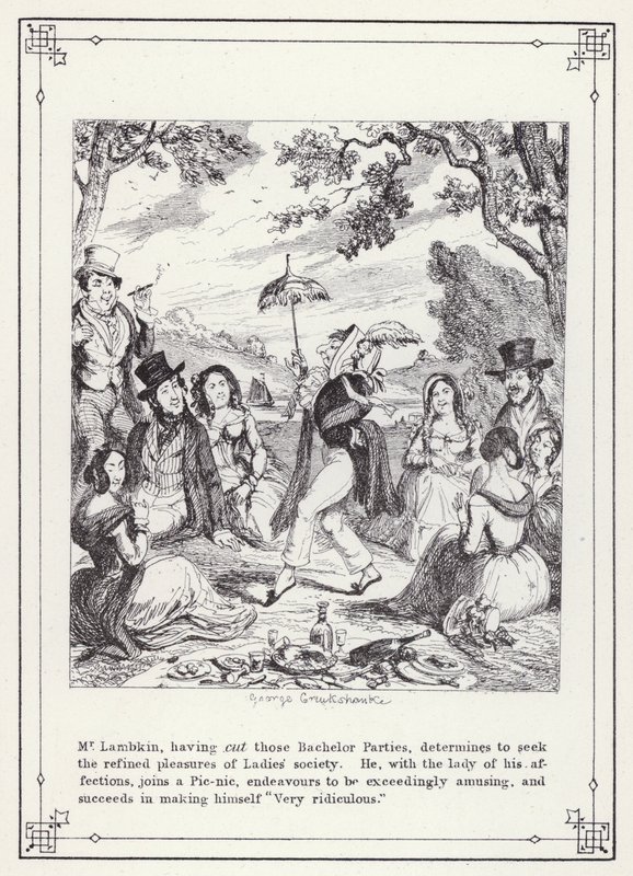Illustration for The Bachelors Own Book, or The Progress of Mr Lambkin (Gent) (engraving) 作者 乔治·克鲁克申克