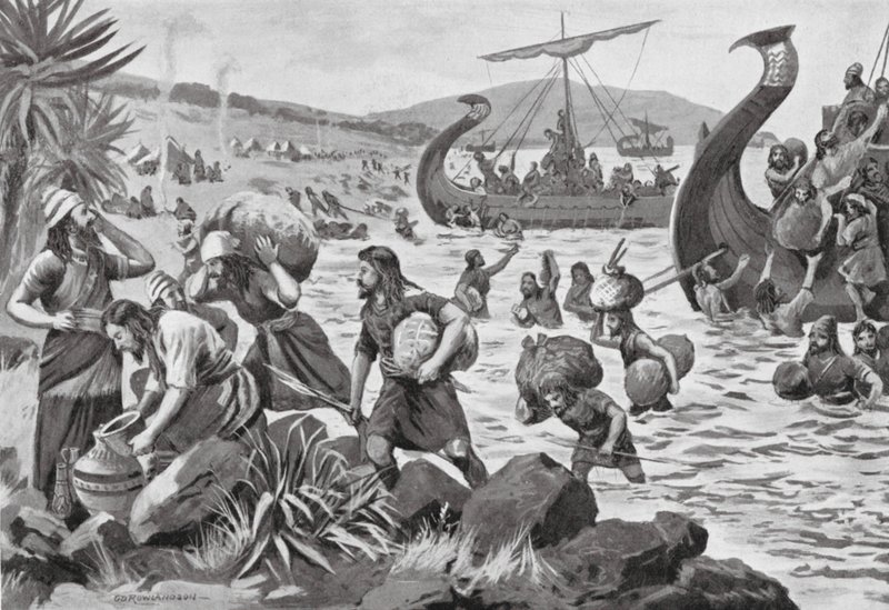 腓尼基人在塞浦路斯的殖民地（石版画） 作者 乔治·德尔维尔（继）罗兰森
