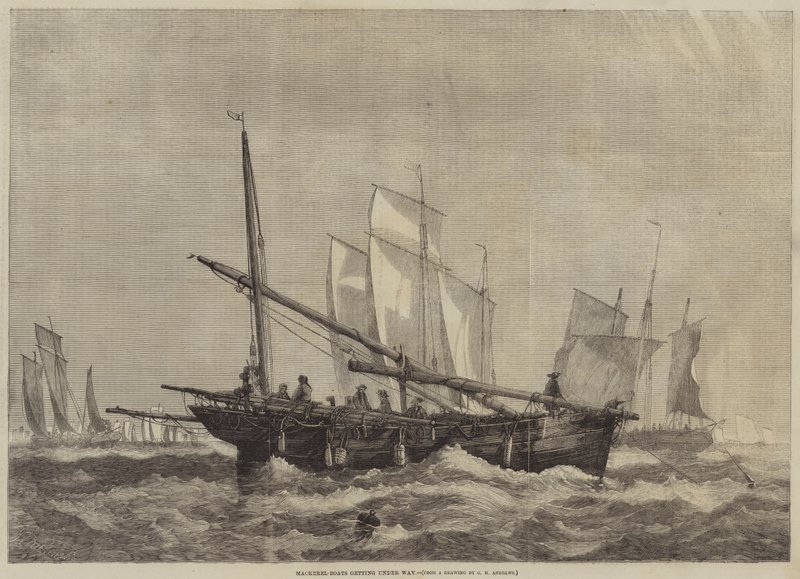 Mackerel-Boats正在进行中 作者 乔治·亨利·安德鲁斯