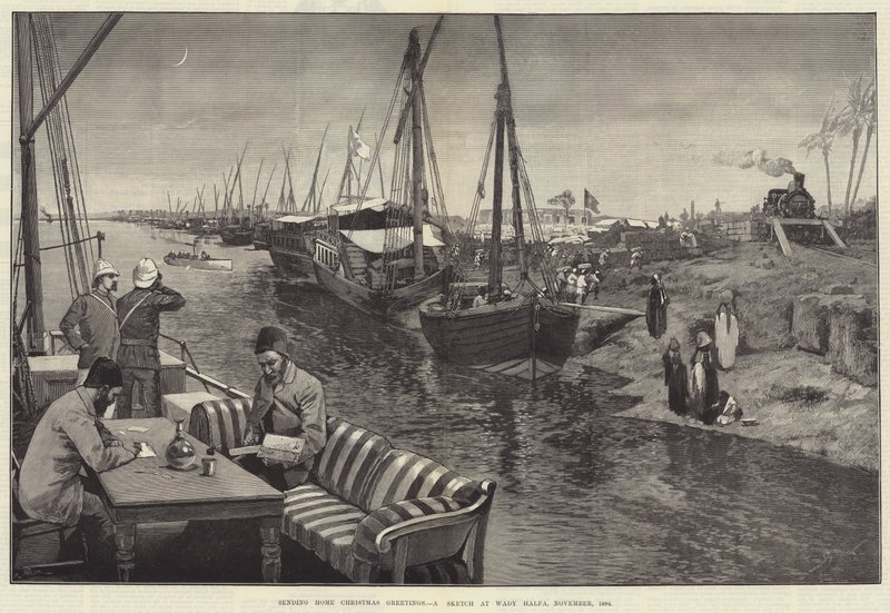 1884年11月，在Wady Halfa发送家庭圣诞节问候，草图 作者 乔治·西摩