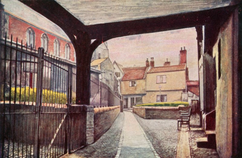 Tombland Alley（彩色平版印刷）。 作者 乔治·帕森斯·诺曼