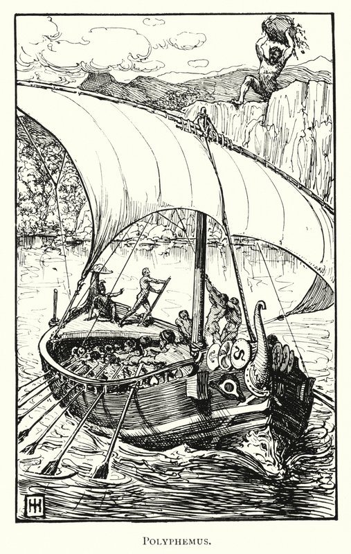 Odyssey: Polyphemus (engraving) 作者 乔治·珀西·雅各布·胡德