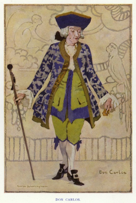 The Duenna by Sheridan: Don Carlos (colour litho) 作者 乔治·谢林汉姆