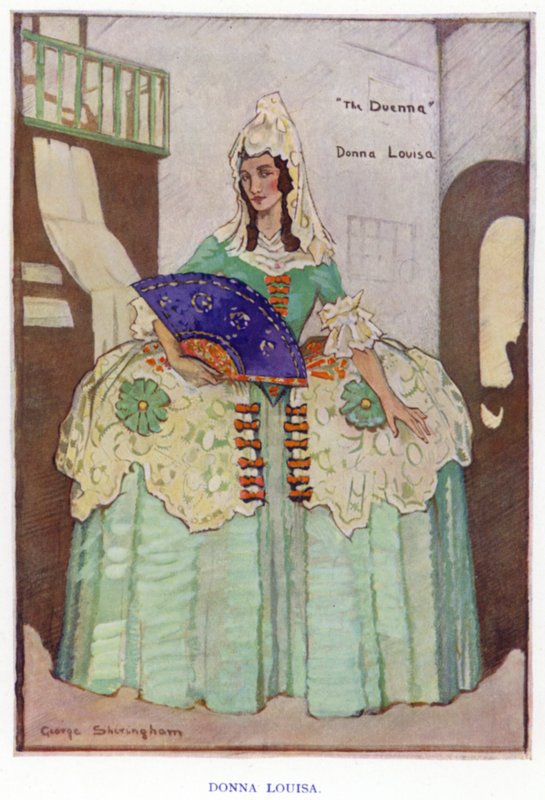 The Duenna by Sheridan: Donna Louisa (colour litho) 作者 乔治·谢林汉姆