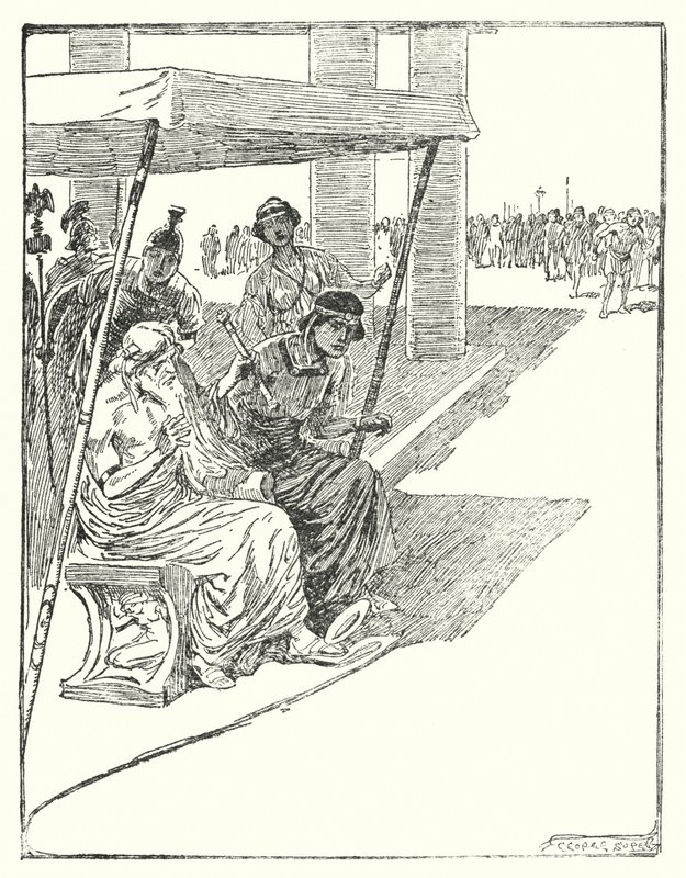 珀尔修斯：“它落在了阿克里修斯的脚下”（石版画） 作者 乔治·索珀