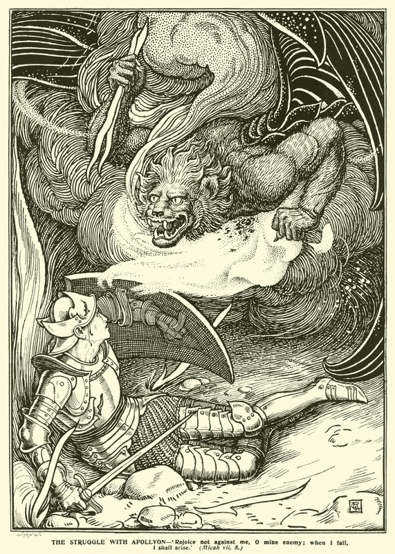 The Struggle with Apollyon (engraving) 作者 乔治·沃利斯克罗夫特·黑德