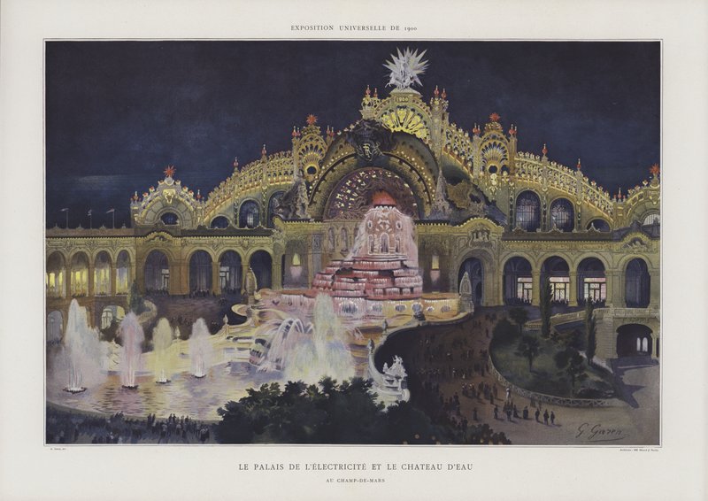 电力宫和Chateau de l&39;Eau在Champ de Mars，1900年世界博览会 作者 乔治·费利克斯·加伦