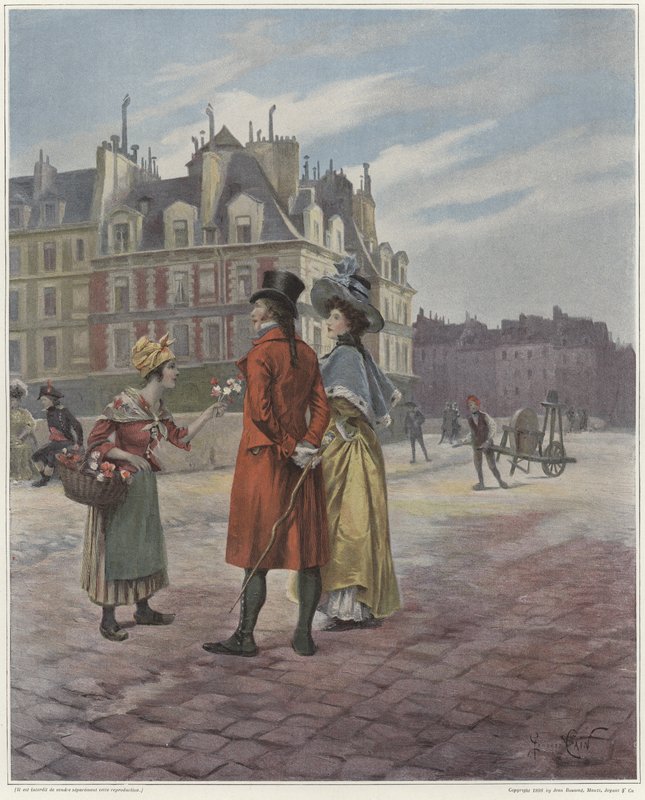 Pont Neuf的花卖主 作者 乔治·朱尔斯·奥古斯特·凯恩