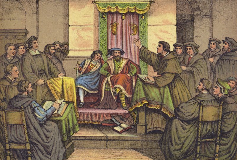 Luther在1519年与莱克齐的Eck博士争论不休 作者 德国学校