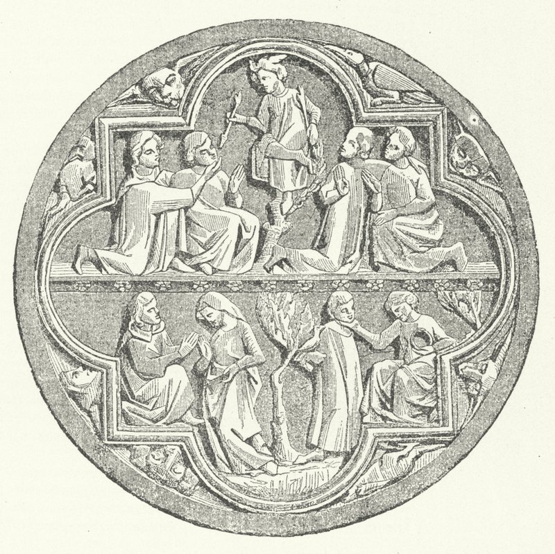 A depiction of Courtly Love in the Provence region of France (engraving) 作者 德国学校