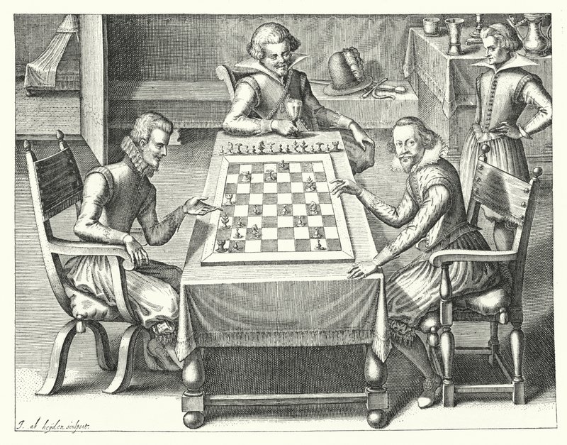 一盘棋（雕版画 作者 德国学校