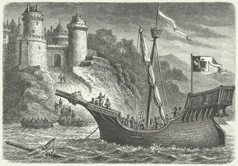 A merchant ship of the Hanseatic League (engraving) 作者 德国学校