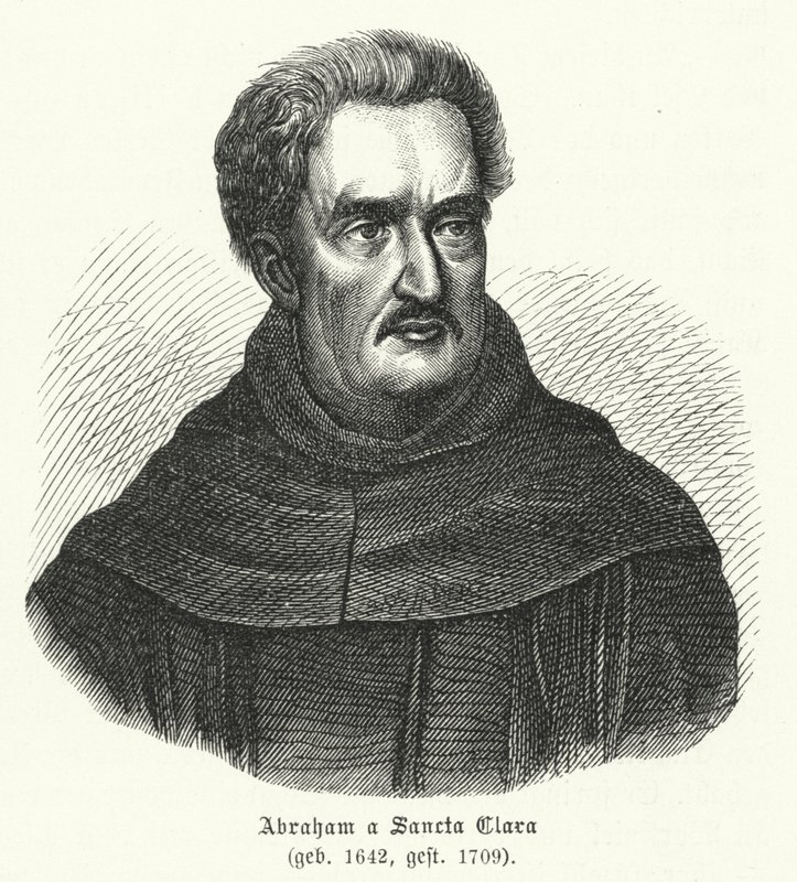 Abraham a Sancta Clara, German divine (engraving) 作者 德国学校