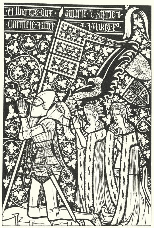Albert III, Duke of Austria, with his two wives, Elisabeth of Bohemia and Beatrice of Nuremberg (engraving) 作者 德国学校