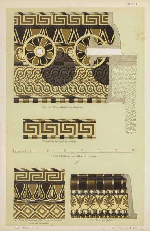 古希腊建筑装饰（彩色石版画） 作者 德国学校