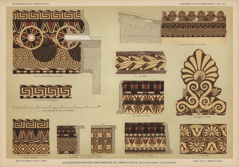 赤陶建筑装饰（彩色石版画） 作者 德国学校