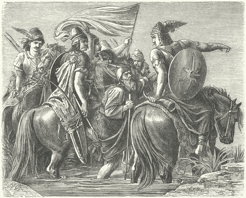 Arrival of the Hungarians in their new homeland (engraving) 作者 德国学校