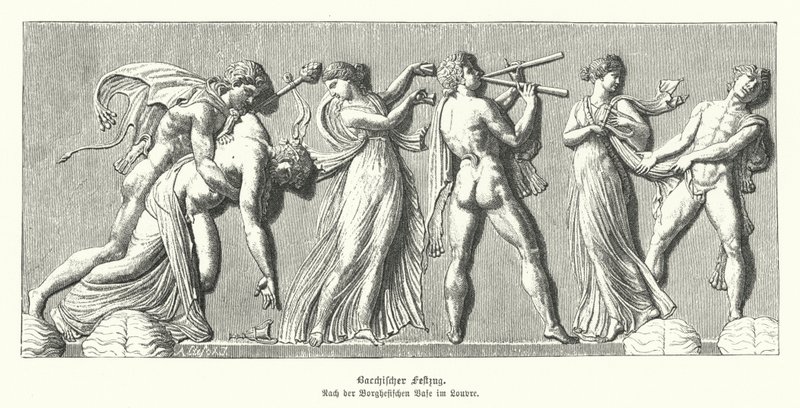 Bacchanalia（雕刻）。 作者 德国学校