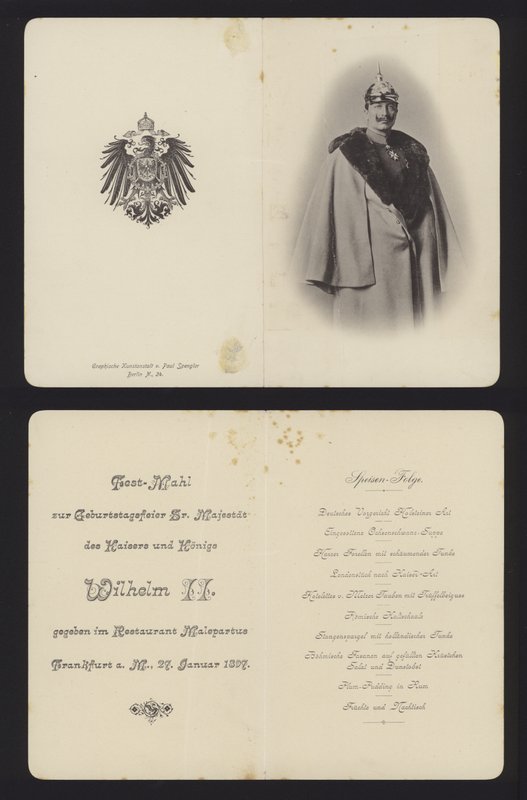 Banquet in honour of the birthday of Kaiser Wilhelm II of Germany, Frankfurt, 27 January 1897 (litho) 作者 德国学校