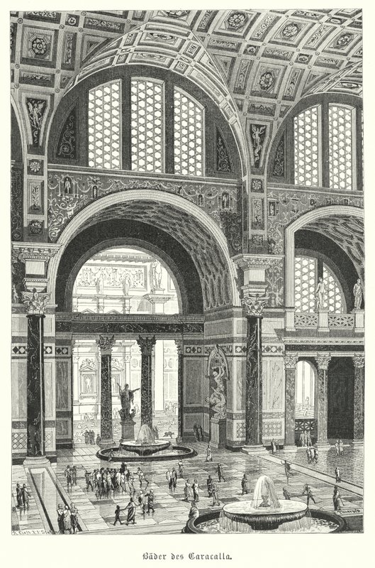Baths of Caracalla, Rome (engraving) 作者 德国学校