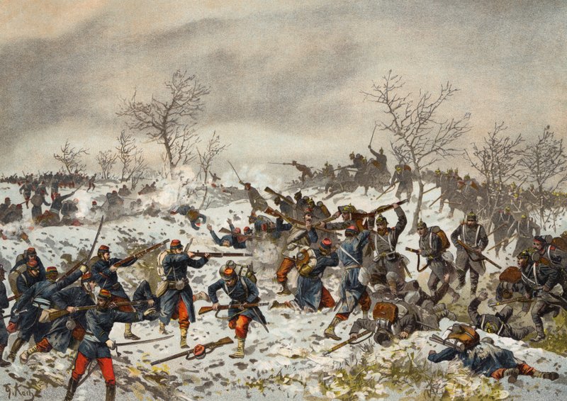 1871年1月11日，法国 - 普鲁士战争前勒芒香槟之战 作者 德国学校