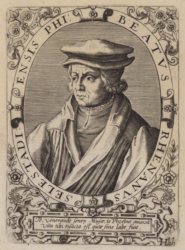 Beatus Rhenanus，德国人文主义者、学者和宗教改革者（版画） 作者 德国学校