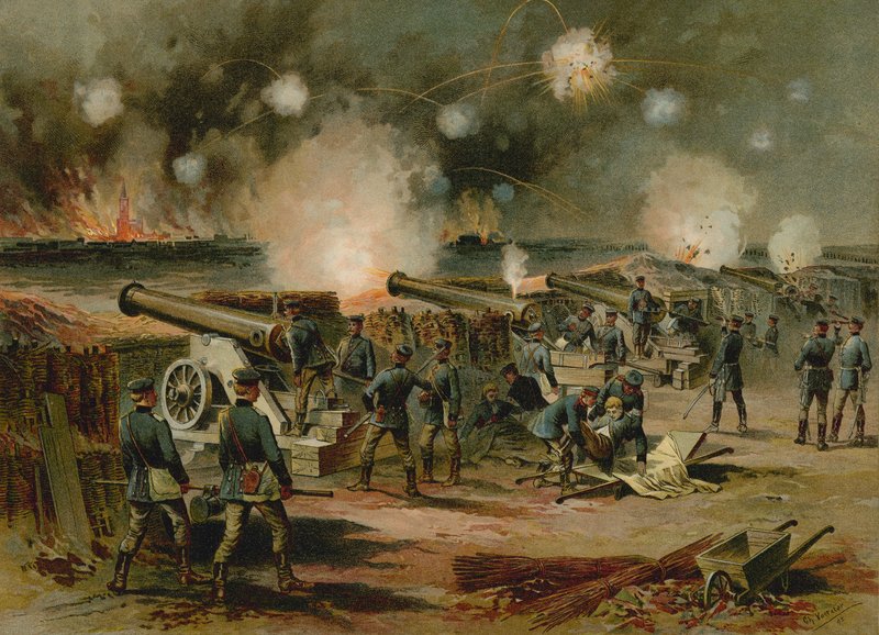 斯特拉斯堡轰炸，1870年法国 - 普鲁士战争 作者 德国学校