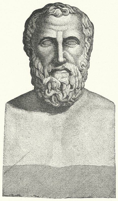 古希腊诗人 Archilochus 的半身像（雕刻） 作者 德国学校