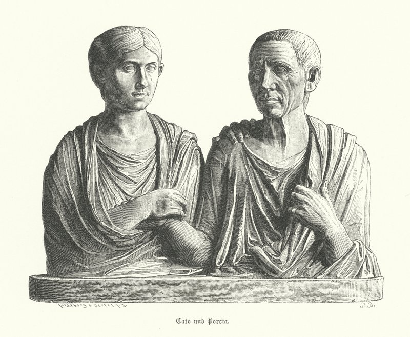 Cato 和 Porcia，古罗马雕塑（雕刻） 作者 德国学校