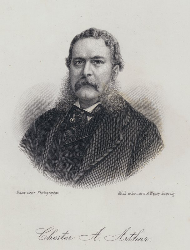 Chester A Arthur，美国政治家和美国第 21 任总统（版画） 作者 德国学校