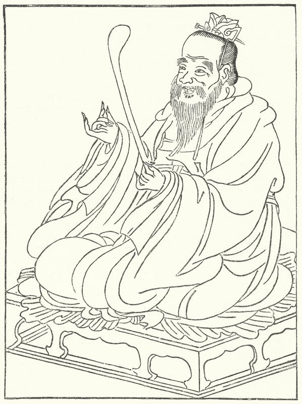 中国古代哲学家孔子（公元前 551-479 年）（版画） 作者 德国学校