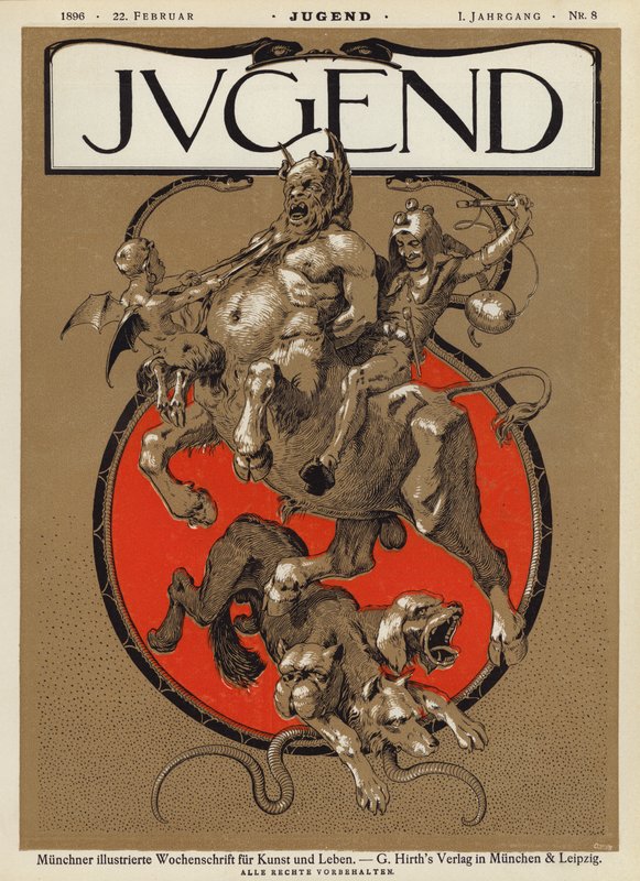 Jugend杂志的封面插图，1896年 作者 德国学校
