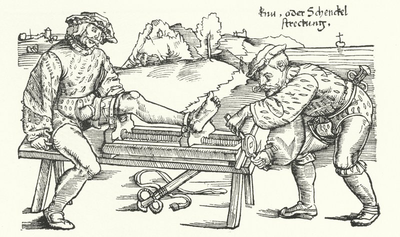 Device for straightening a wounded leg (engraving) 作者 德国学校