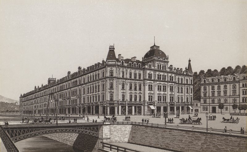 Elisabethquai (litho) 作者 德国学校