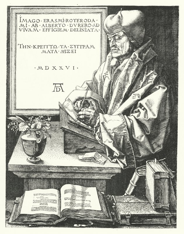 Erasmus of Rotterdam, Dutch Catholic reformer and humanist (engraving) 作者 德国学校