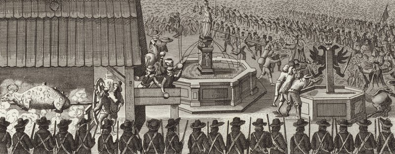 Festival in Frankfurt-am-Main, Germeny, in celebration of the coronation of a Holy Roman Emperor. Illustration for Bilder-Atlas (engraving) 作者 德国学校