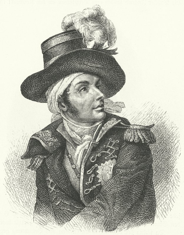 弗朗索瓦·德·夏雷特 (Francois de Charette)，法国保皇党士兵和政治家，是反对法国大革命政权的旺代起义领导人之一（版画） 作者 德国学校