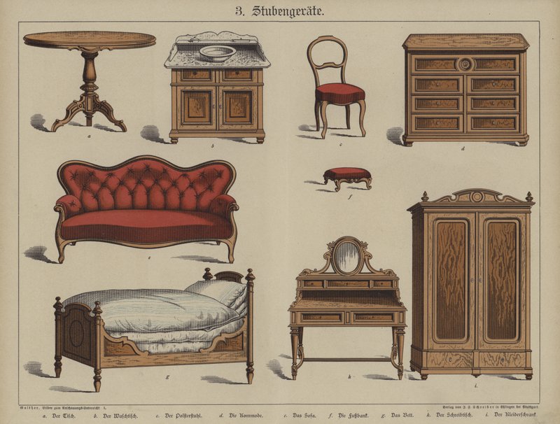 Furniture (colour litho) 作者 德国学校