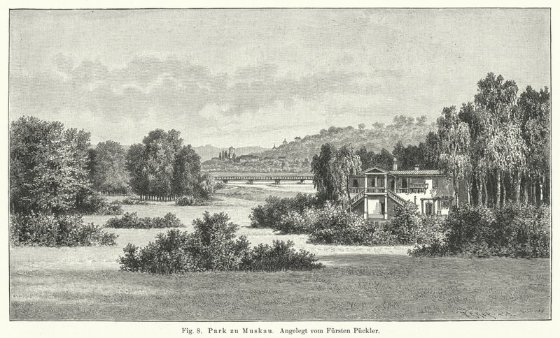 Garden design: Muskau Park, Germany, laid out by Prince Hermann von Pueckler-Muskau (engraving) 作者 德国学校