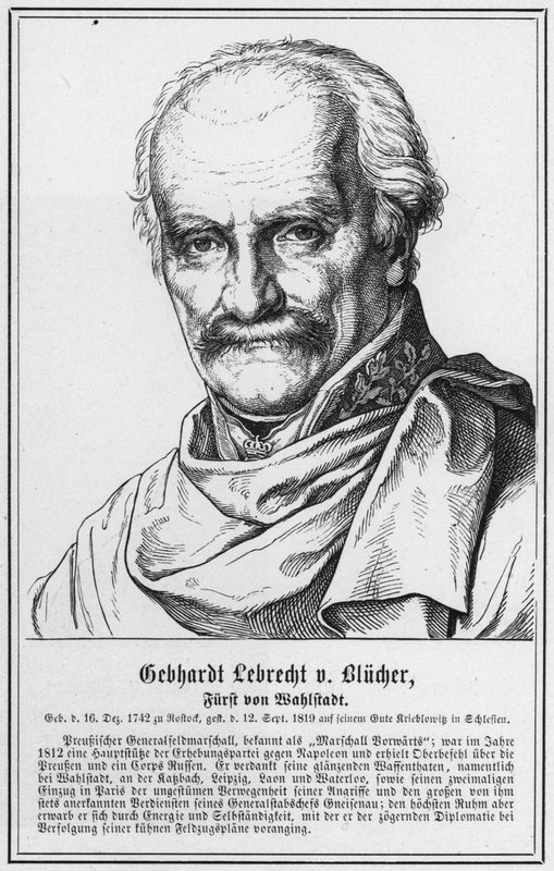 Gebhardt Lebrecht von Blucher, Furst von Wahlstadt (engraving) 作者 德国学校