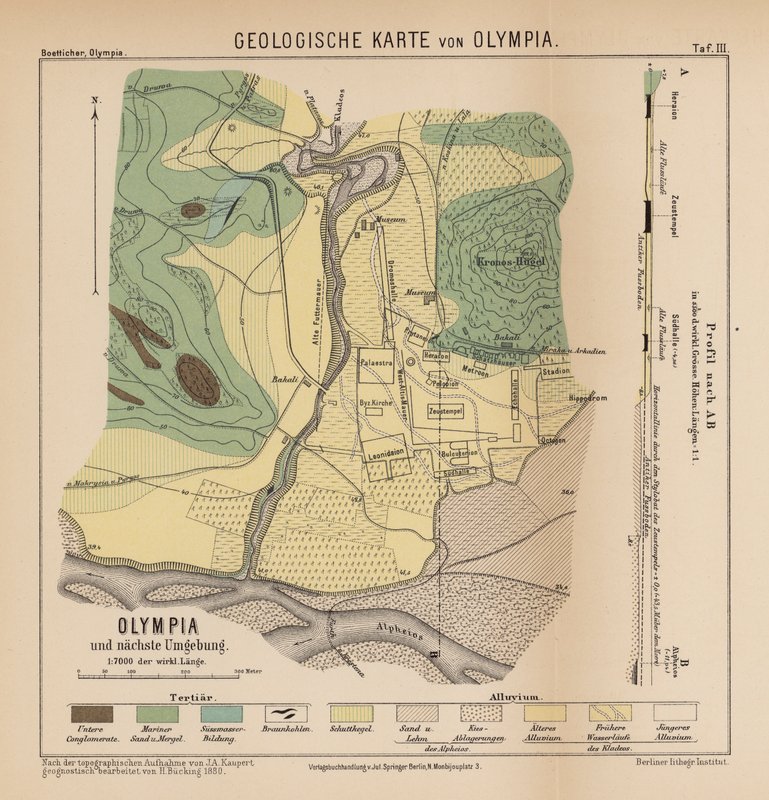 Geological map of Olympia (engraving) 作者 德国学校