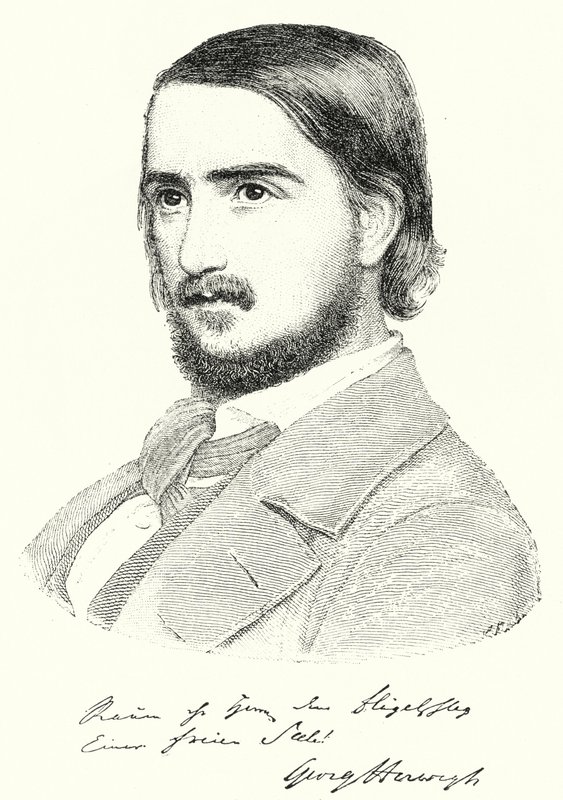 Georg Herwegh，德国诗人（版画） 作者 德国学校