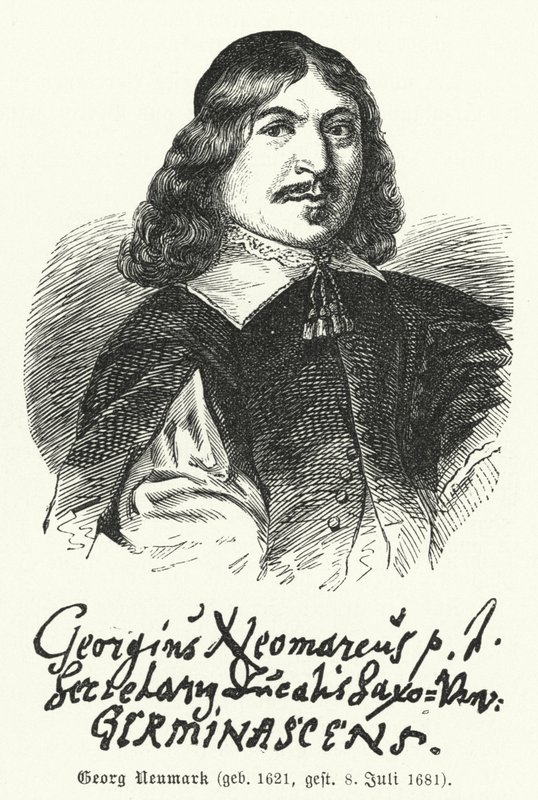 Georg Neumark，德国诗人和赞美诗作曲家（版画） 作者 德国学校