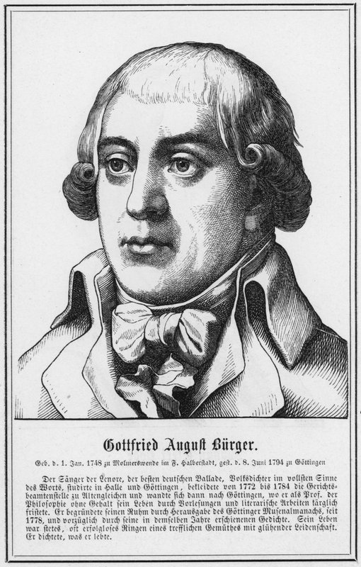 Gottfried August Burger (雕刻) 作者 德国学校